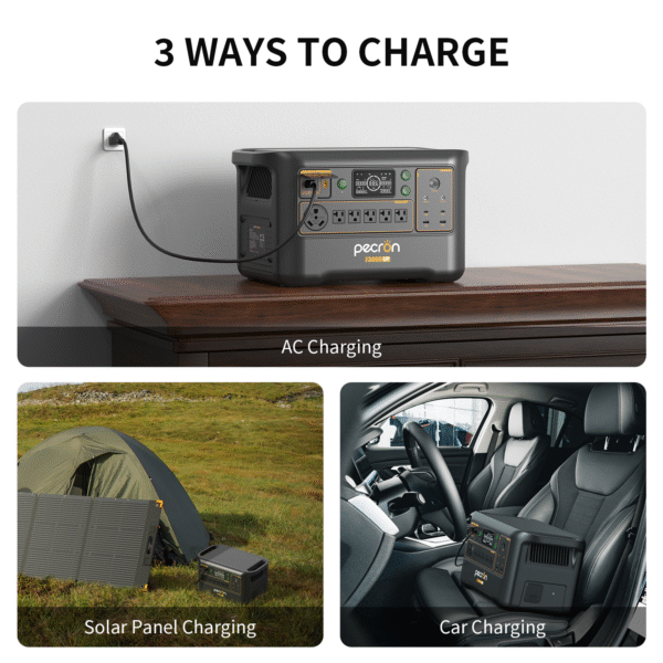 Pecron F3000LFP Estación de Energía Portátil 3072Wh (48V 64Ah) | Generador Solar Portátil | 3600W (Pico 4500W)